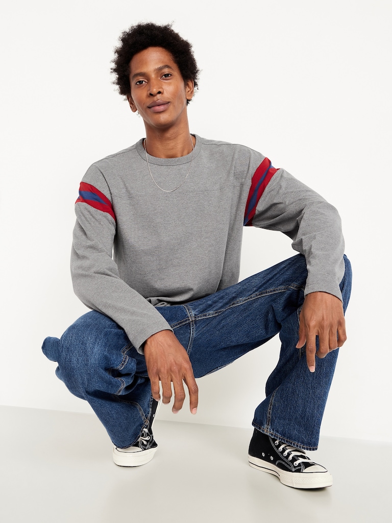 Heavyweight Long-Sleeve Football-Style T-Shirt