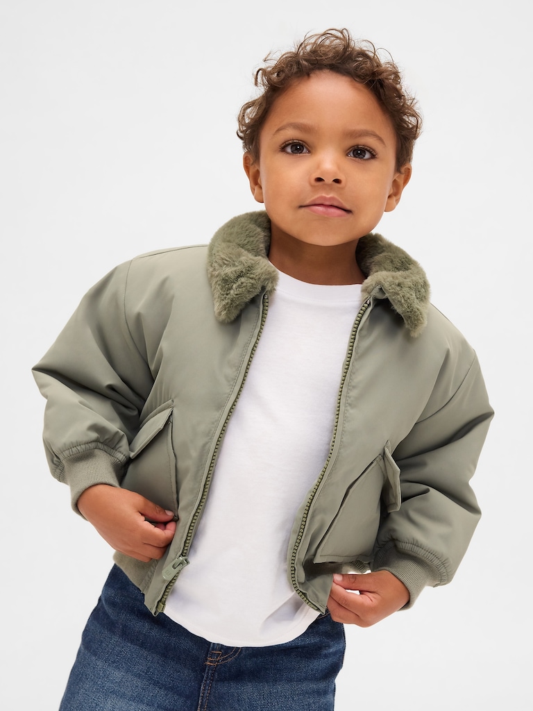 Baby & Toddler Faux-Fur Collar Bomber Jacket