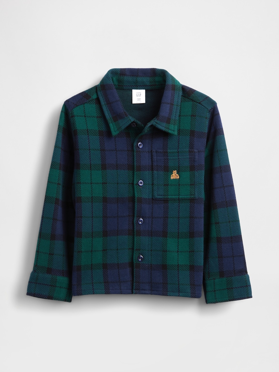 Baby & Toddler Knit Jersey Plaid Shirt