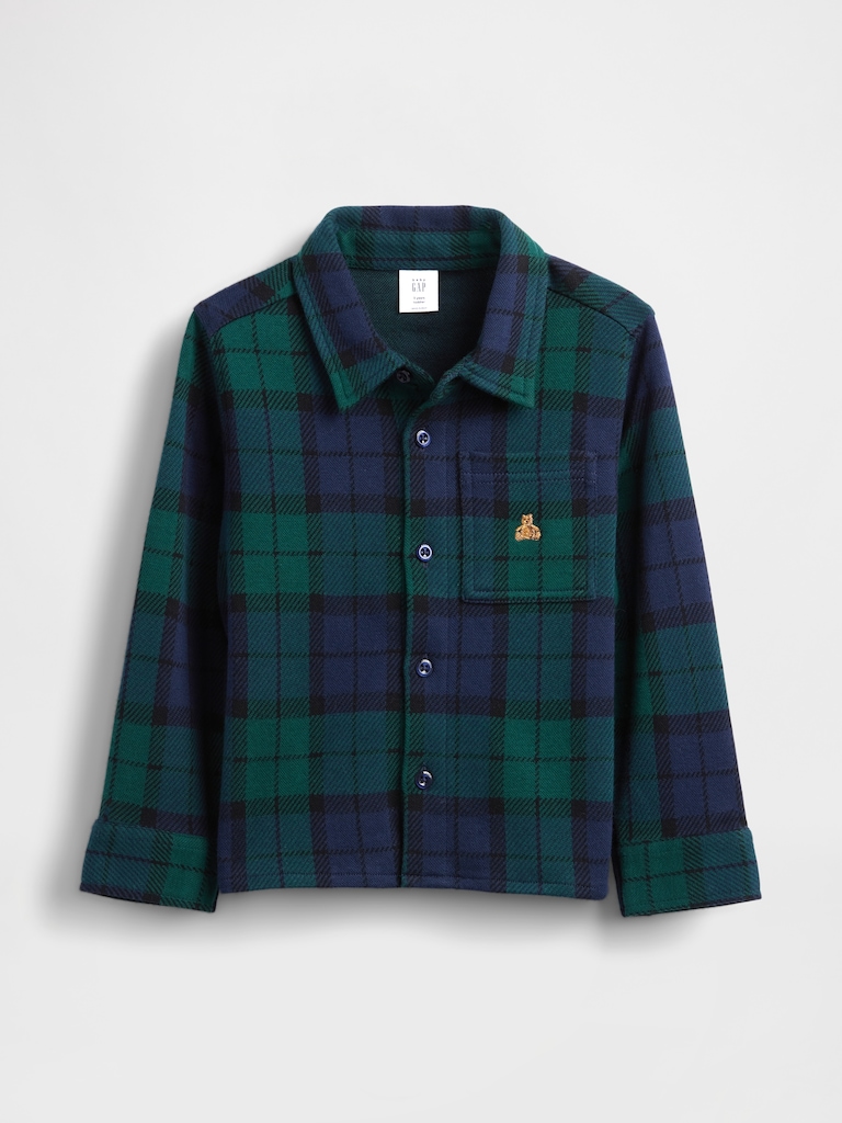 Baby & Toddler Knit Jersey Plaid Shirt