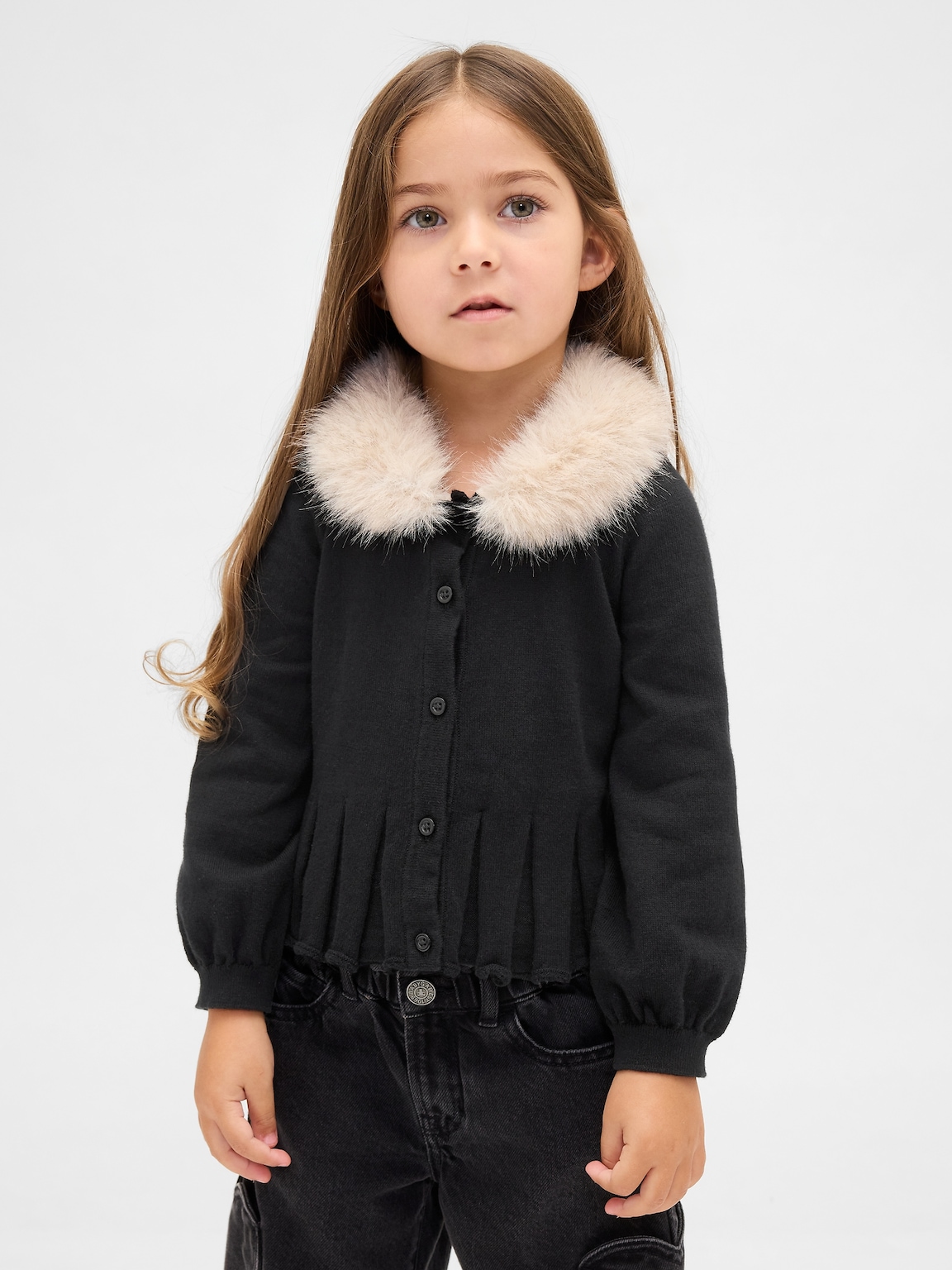 Baby & Toddler Faux-Fur Collar Cardigan