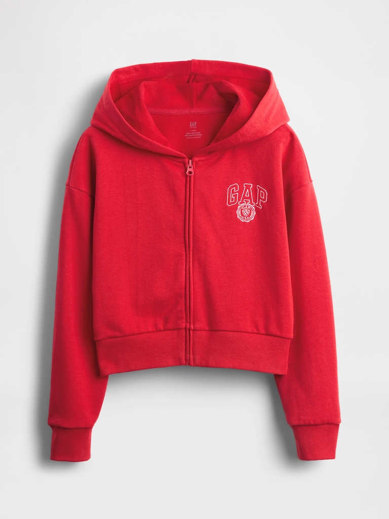 Kids VintageSoft Crop Zip Hoodie