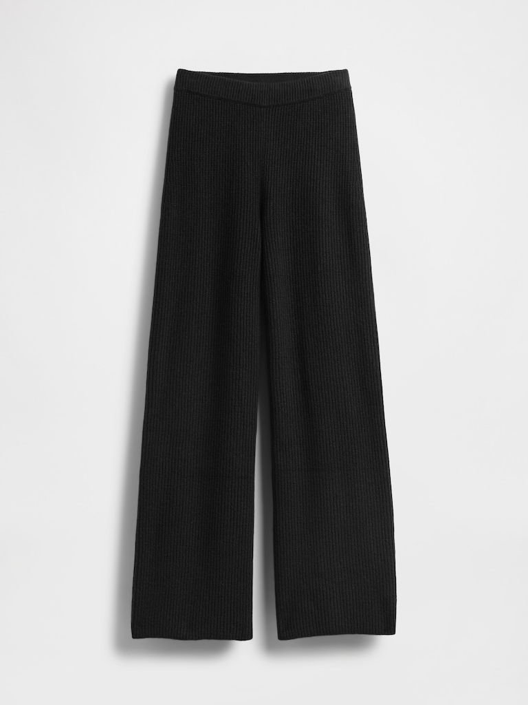 CashSoft Shaker-Stitch Sweater Pants