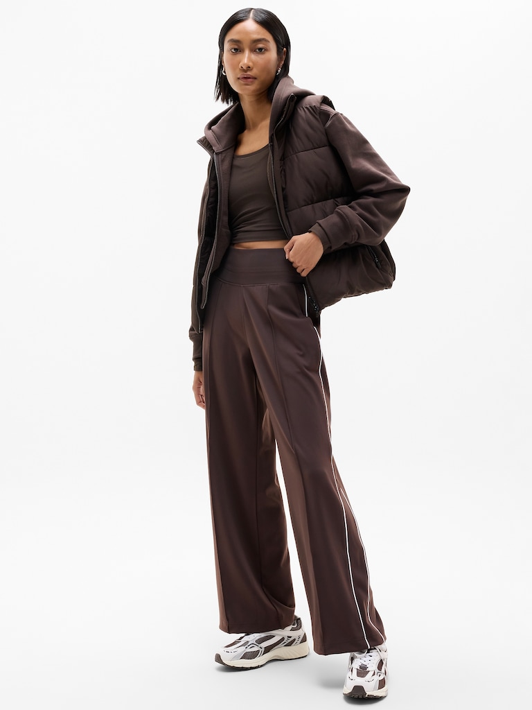 Venice High Rise Track Stripe Wide Leg Pant
