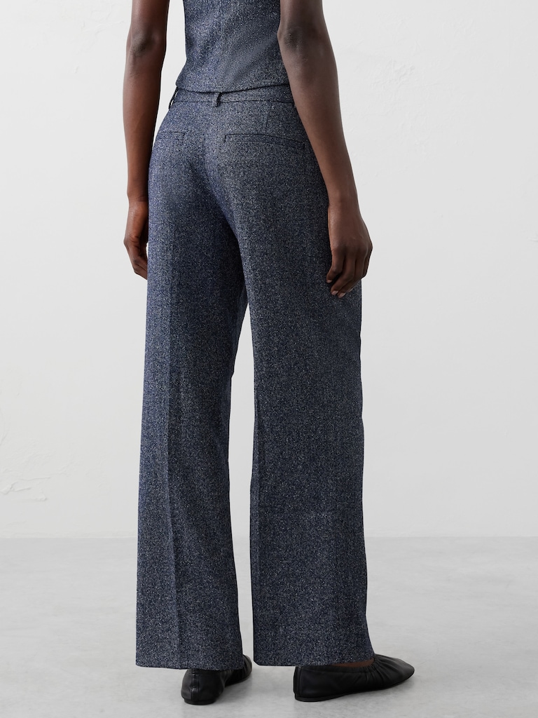 Straight High-Rise Herringbone Trouser