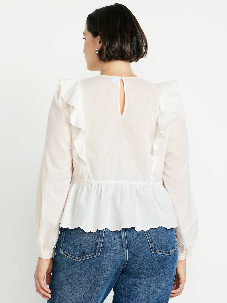 Ruffle Bib Peplum Top