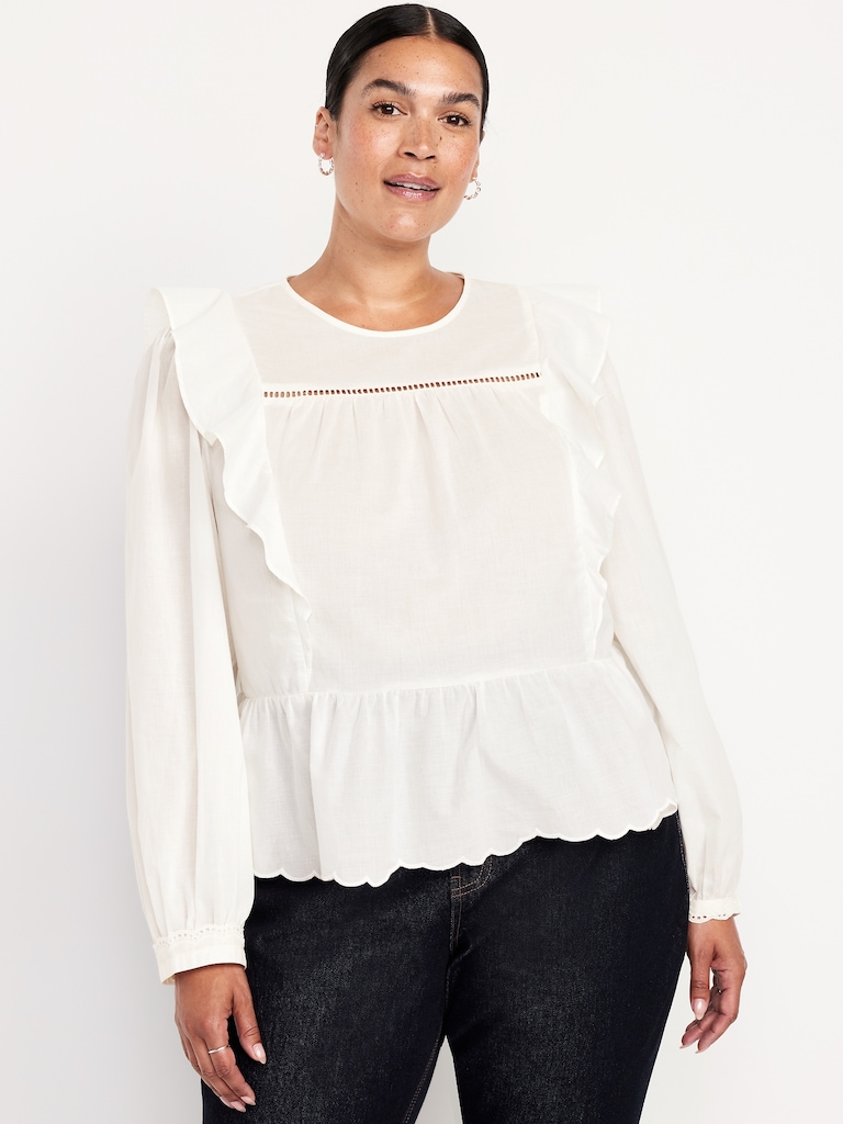 Ruffle Bib Peplum Top