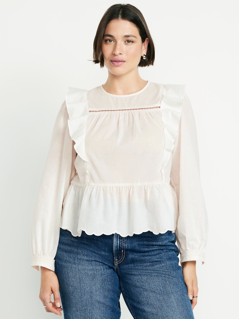 Ruffle Bib Peplum Top