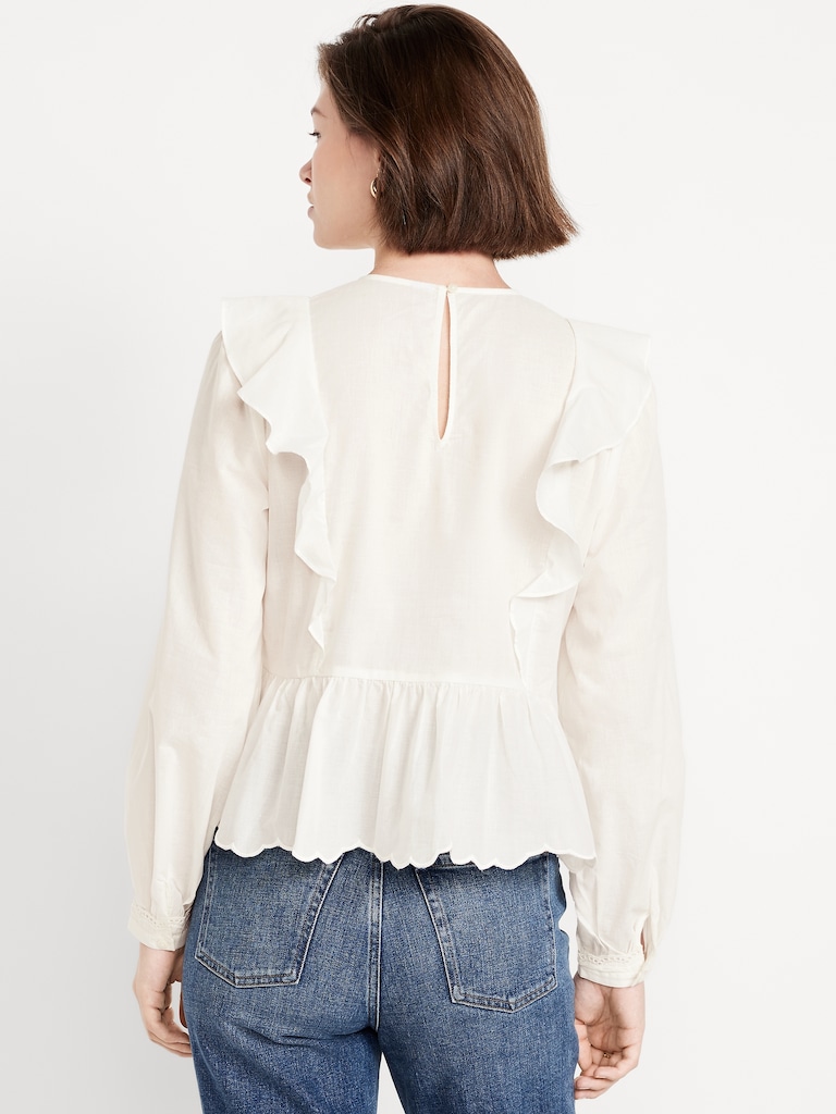 Ruffle Bib Peplum Top