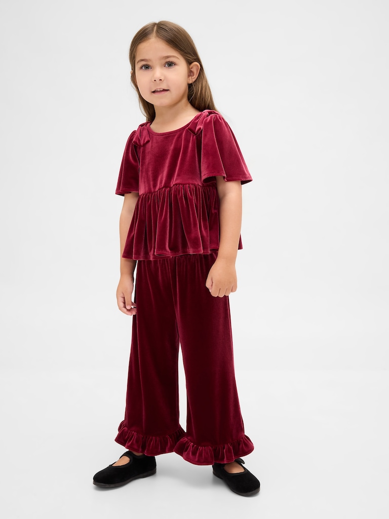 Baby & Toddler Velour Ruffle Outfit Set