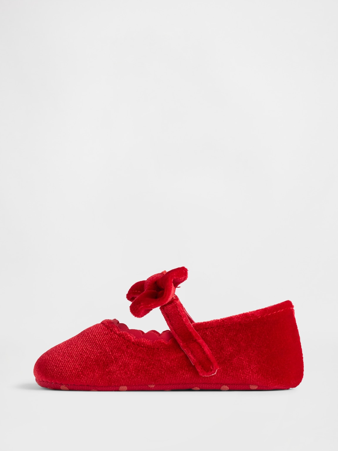 Baby Velvet Bow Mary Jane Flats