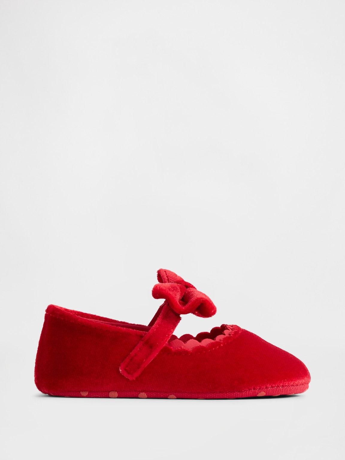 Baby Velvet Bow Mary Jane Flats