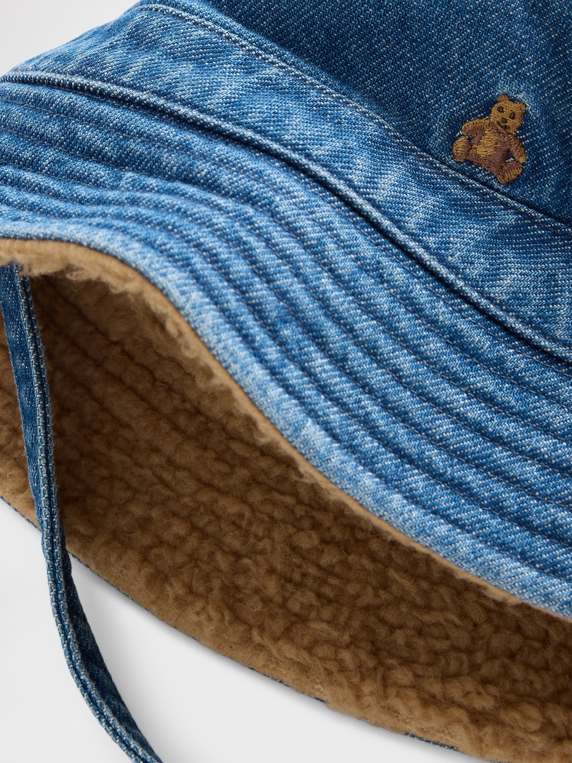 Baby Sherpa-Lined Denim Bucket Hat