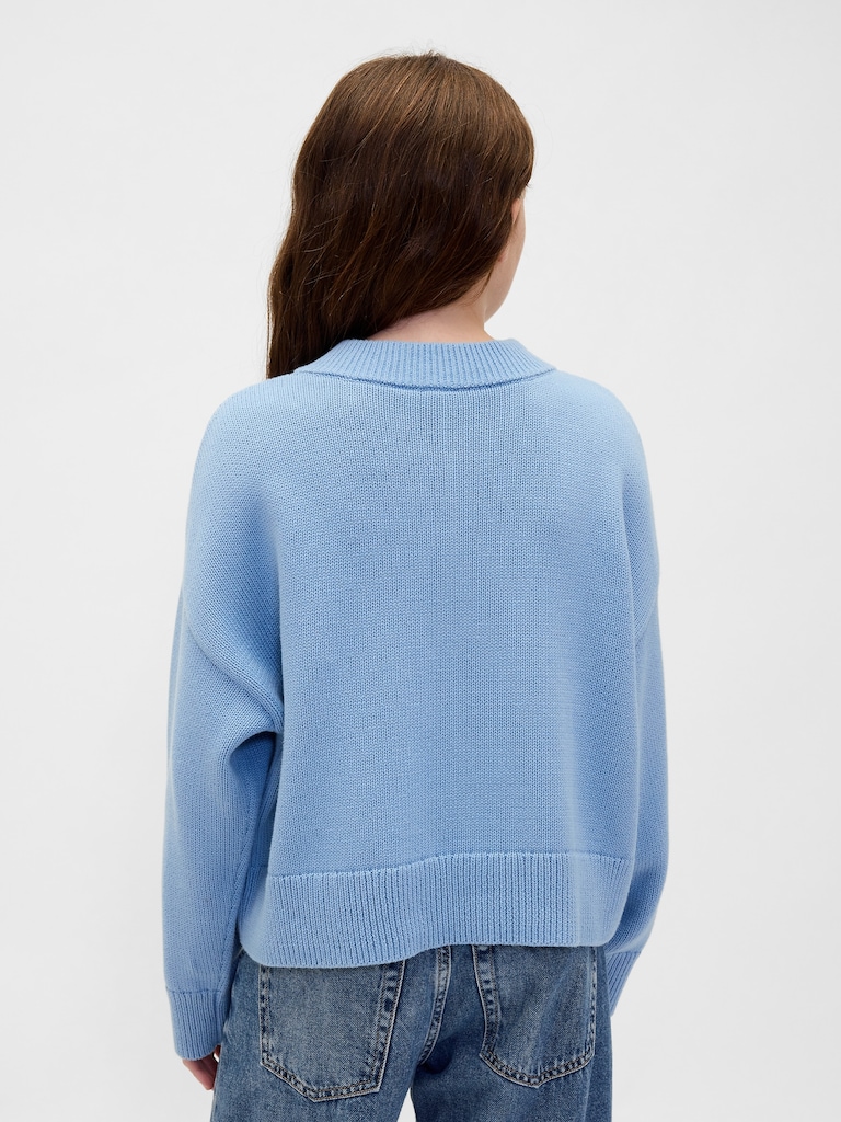 Kids Boxy V-Neck Sweater