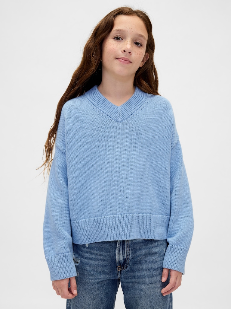 Kids Boxy V-Neck Sweater