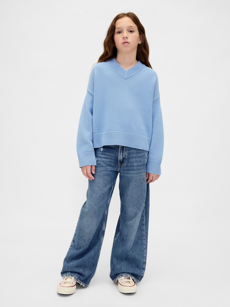 Kids Boxy V-Neck Sweater