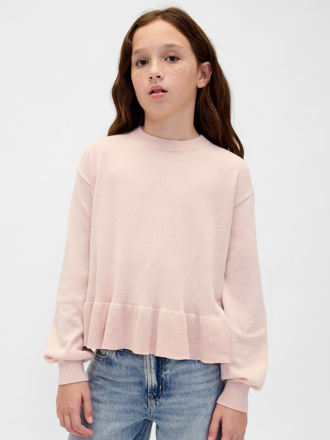 Kids Relaxed Peplum Sweater