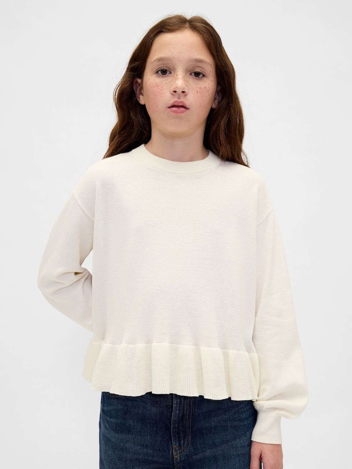 Kids Relaxed Peplum Sweater