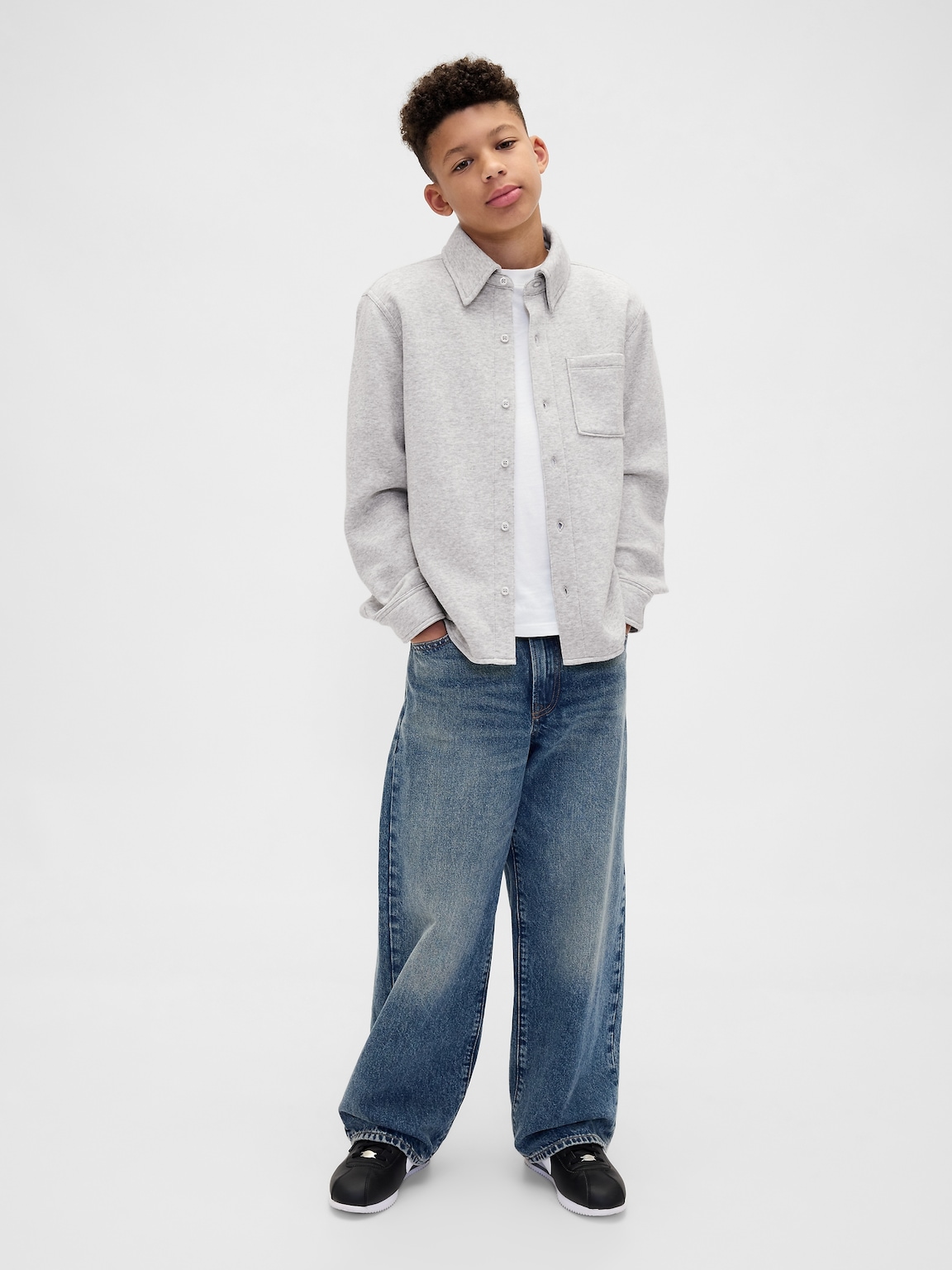 Kids Cozy Button-Front Shirt
