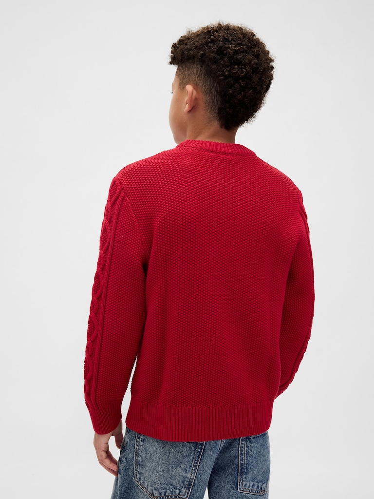 Kids Cable-Knit Crewneck Sweater