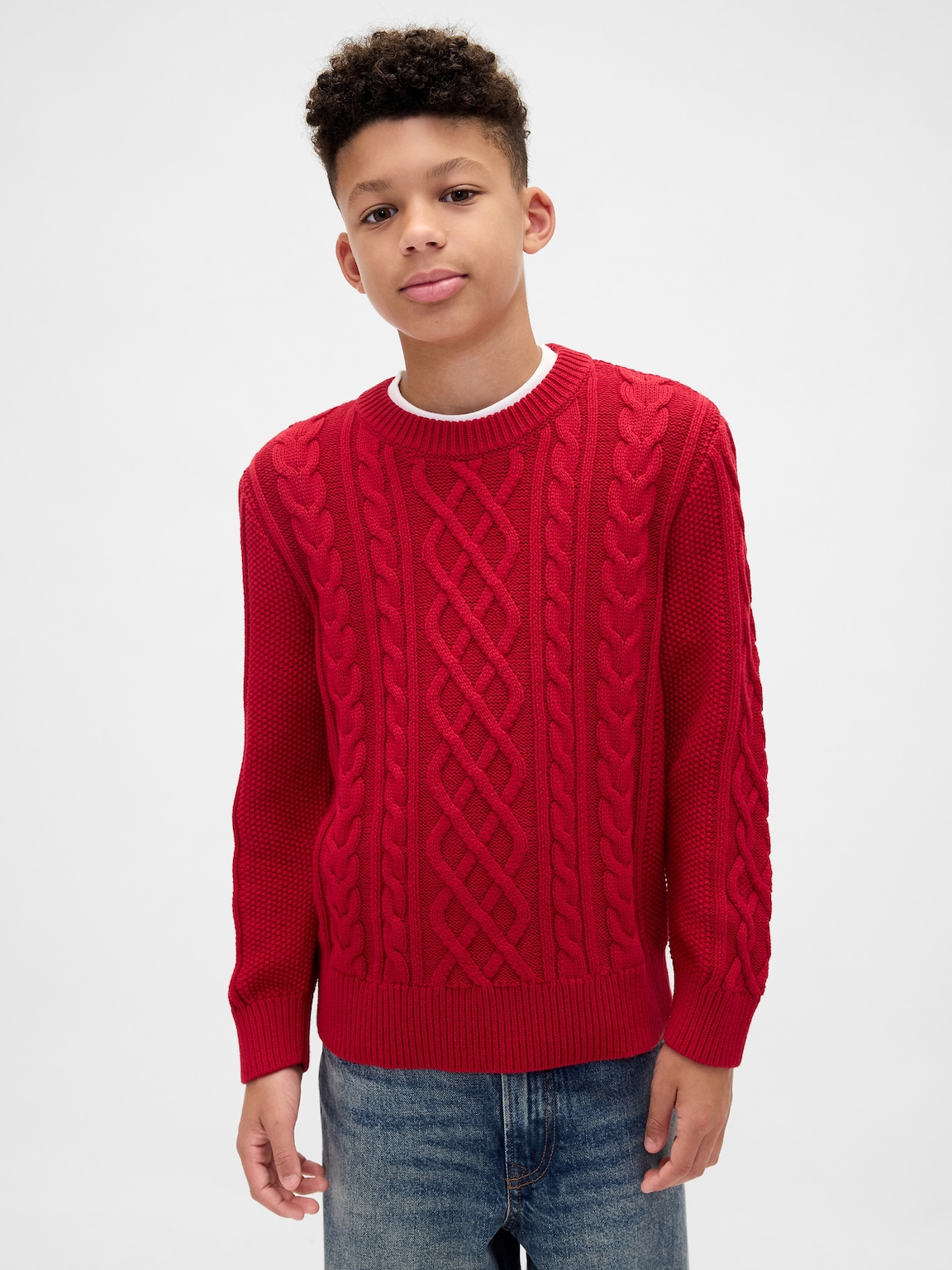 Kids Cable-Knit Crewneck Sweater