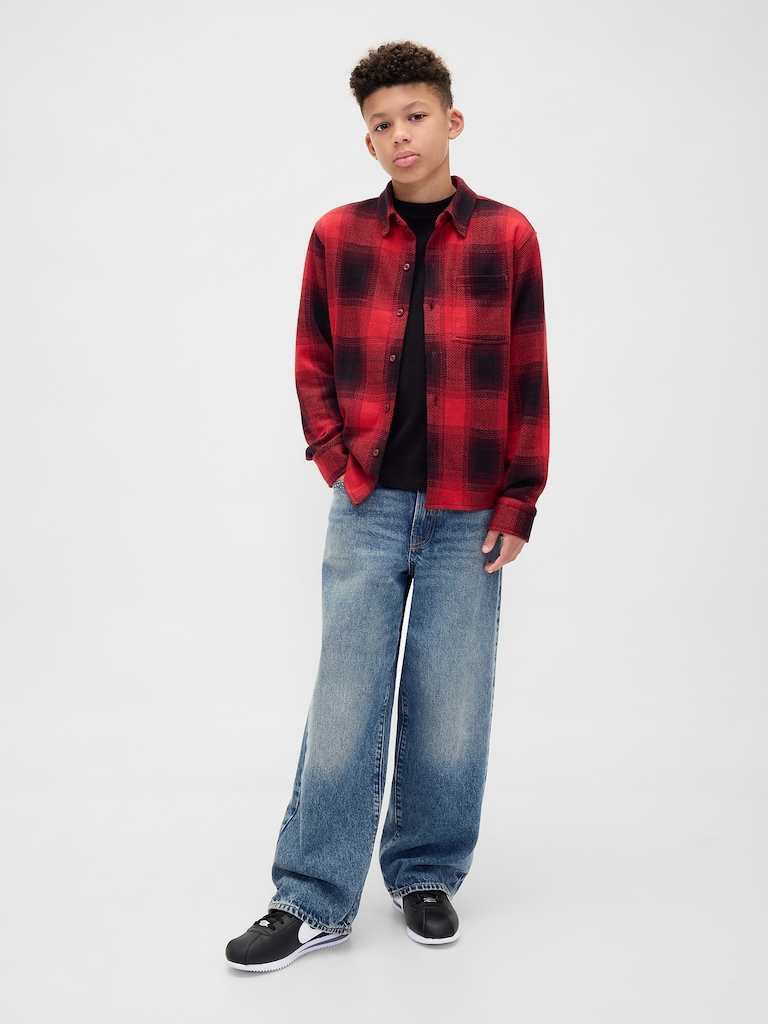 Kids Plaid Button-Front Shirt