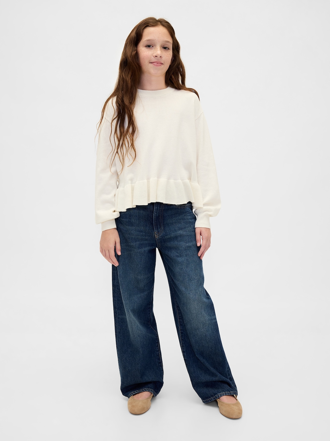 Kids Relaxed Peplum Sweater