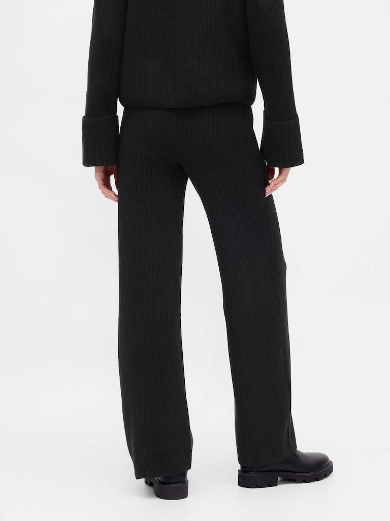CashSoft Shaker-Stitch Sweater Pants