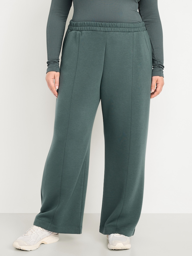 High-Waisted Bounce Fleece Wide-Leg Sweatpants