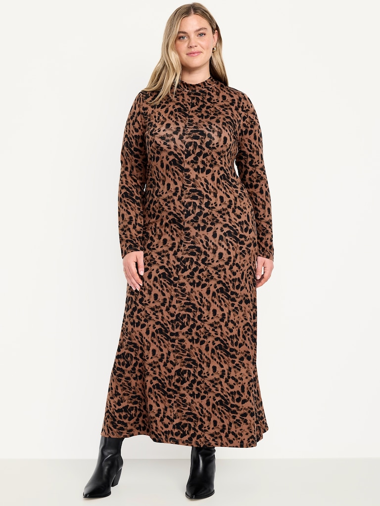 Mock Neck Maxi Dress