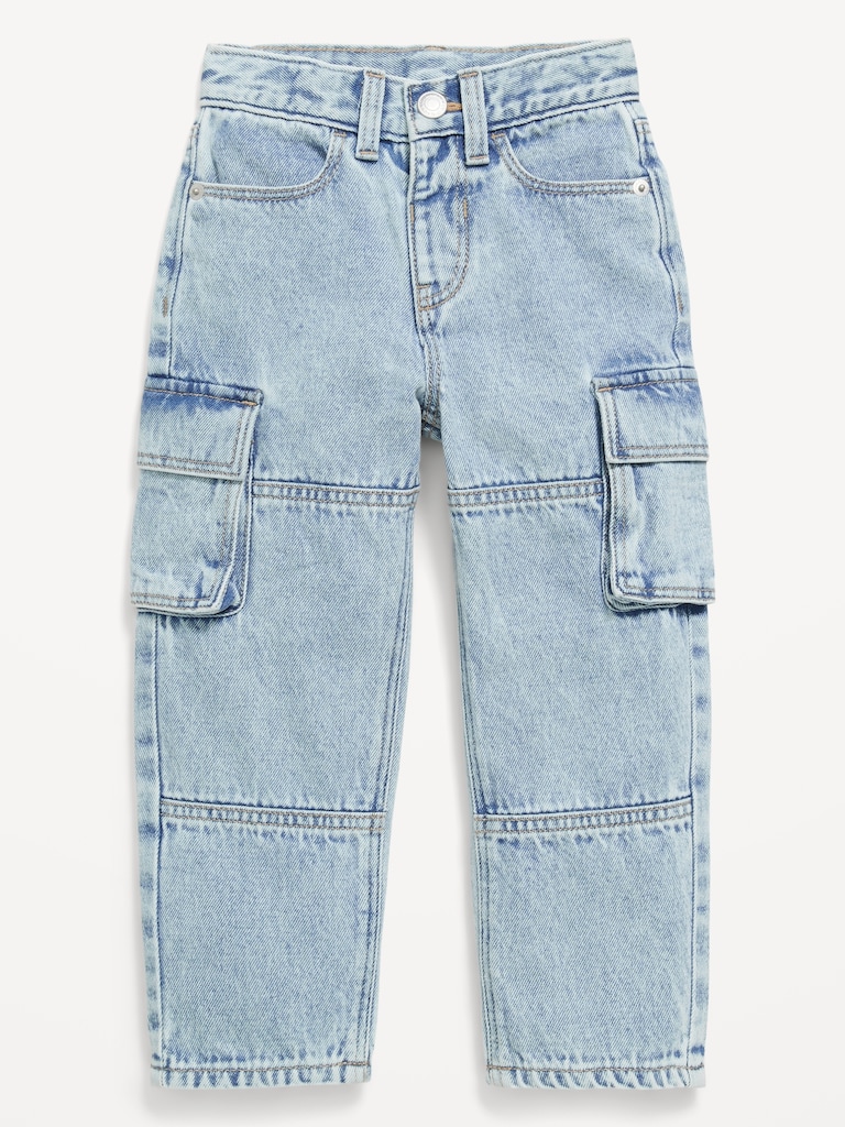 Baggy Barrel-Leg Cargo Jeans for Toddler Boys