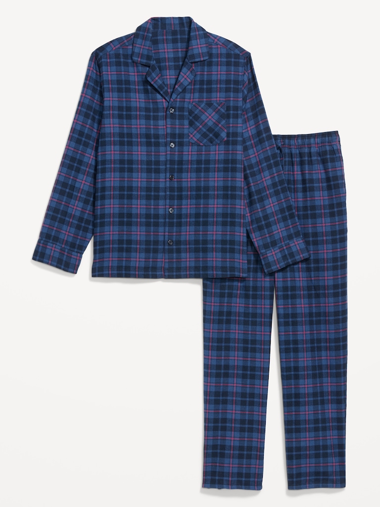 Plaid Flannel Pajama Set for Men