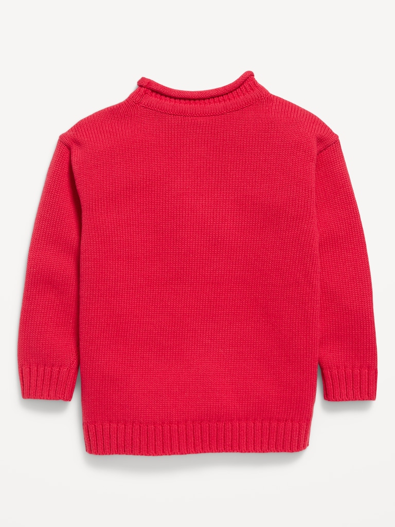 Oversized Embroidered Graphic Sweater for Toddler Girls