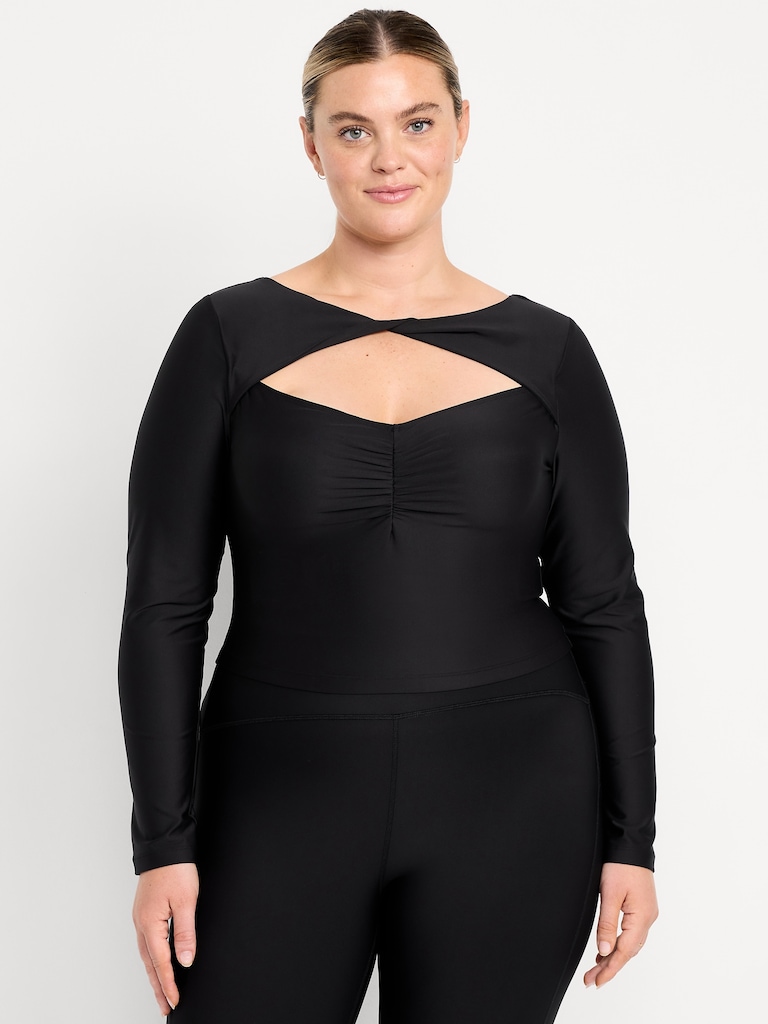 PowerSoft Long-Sleeve Cut-Out Top
