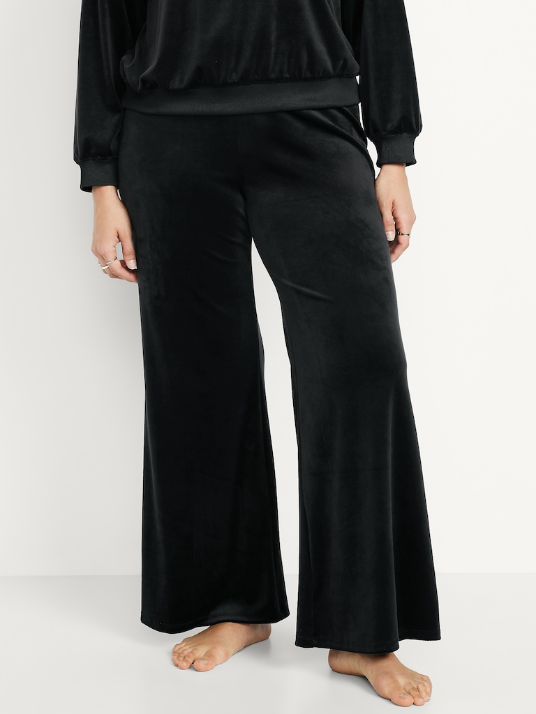 High-Waisted Velour Flare Lounge Pants