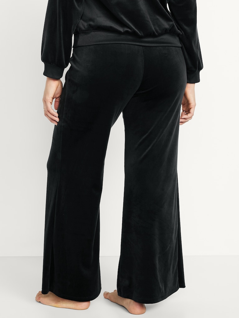 High-Waisted Velour Flare Lounge Pants