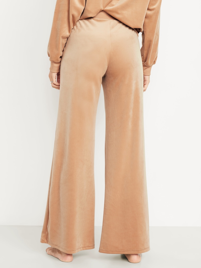 High-Waisted Velour Flare Lounge Pants
