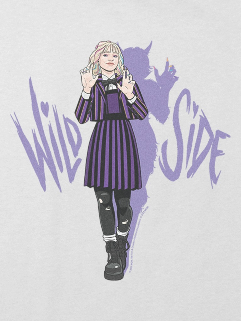 Kids Wednesday Enid Wild Side Graphic T-Shirt
