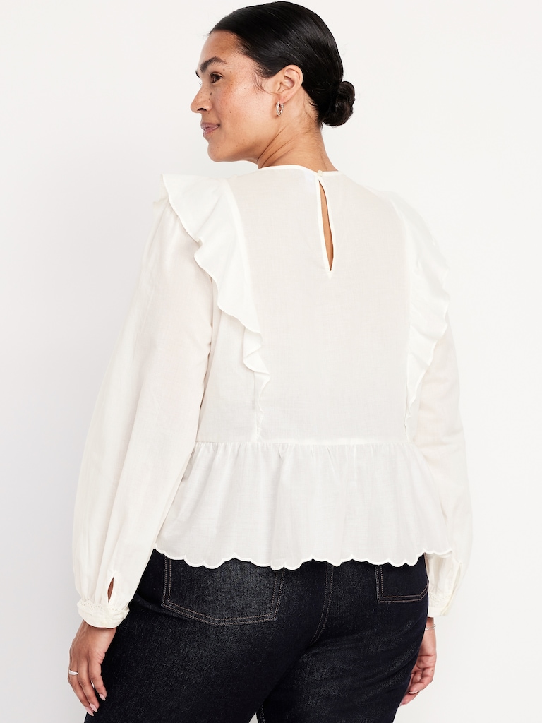 Ruffle Bib Peplum Top