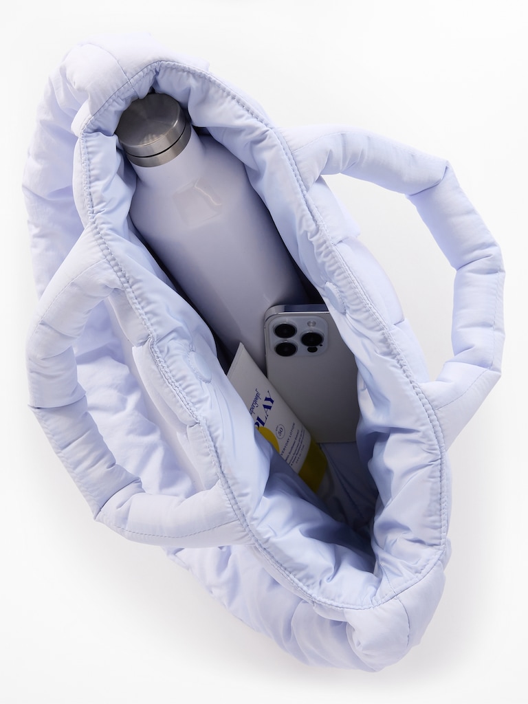 Woven Square Puff Tote