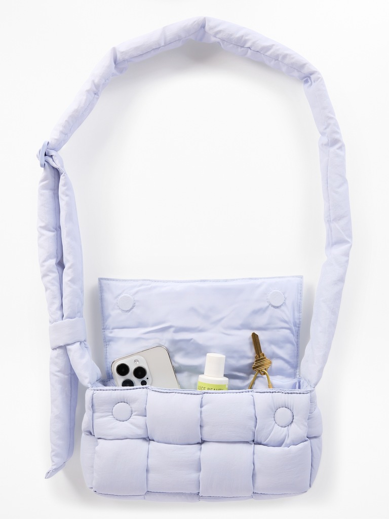 Woven Square Puff Crossbody