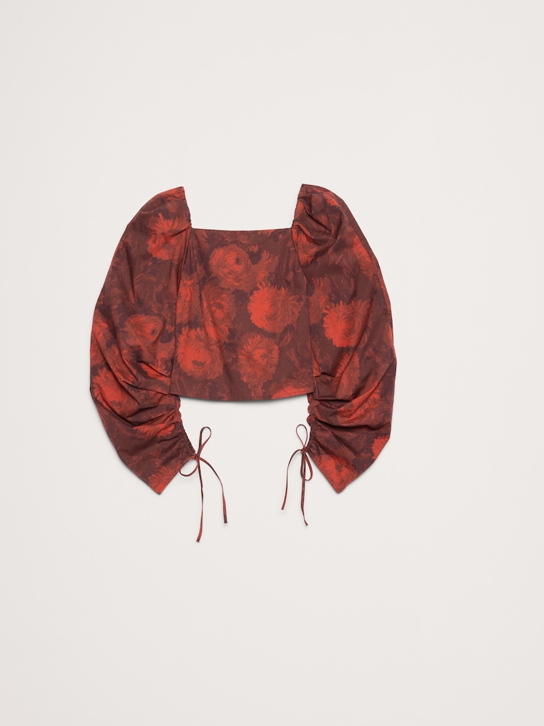 Stretch-Cotton Square-Neck Top