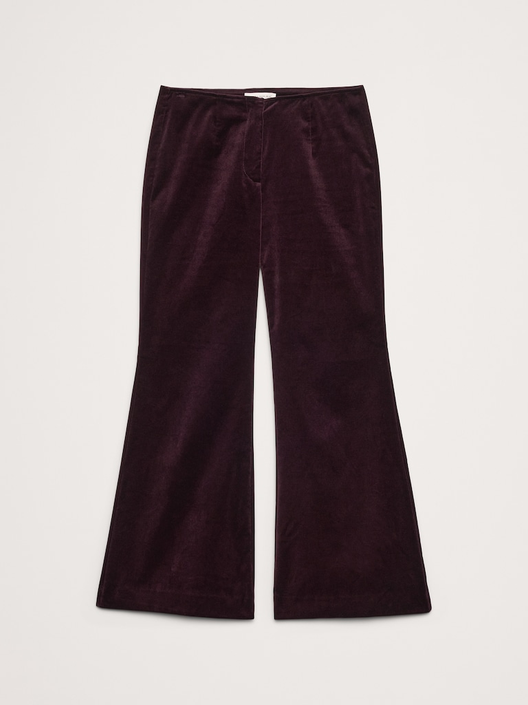 Mid-Rise Flare Velvet Pant
