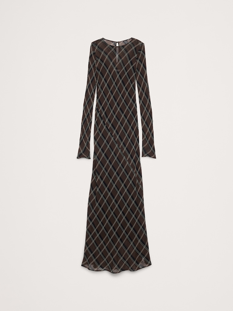 Bias-Cut Chiffon Maxi Dress