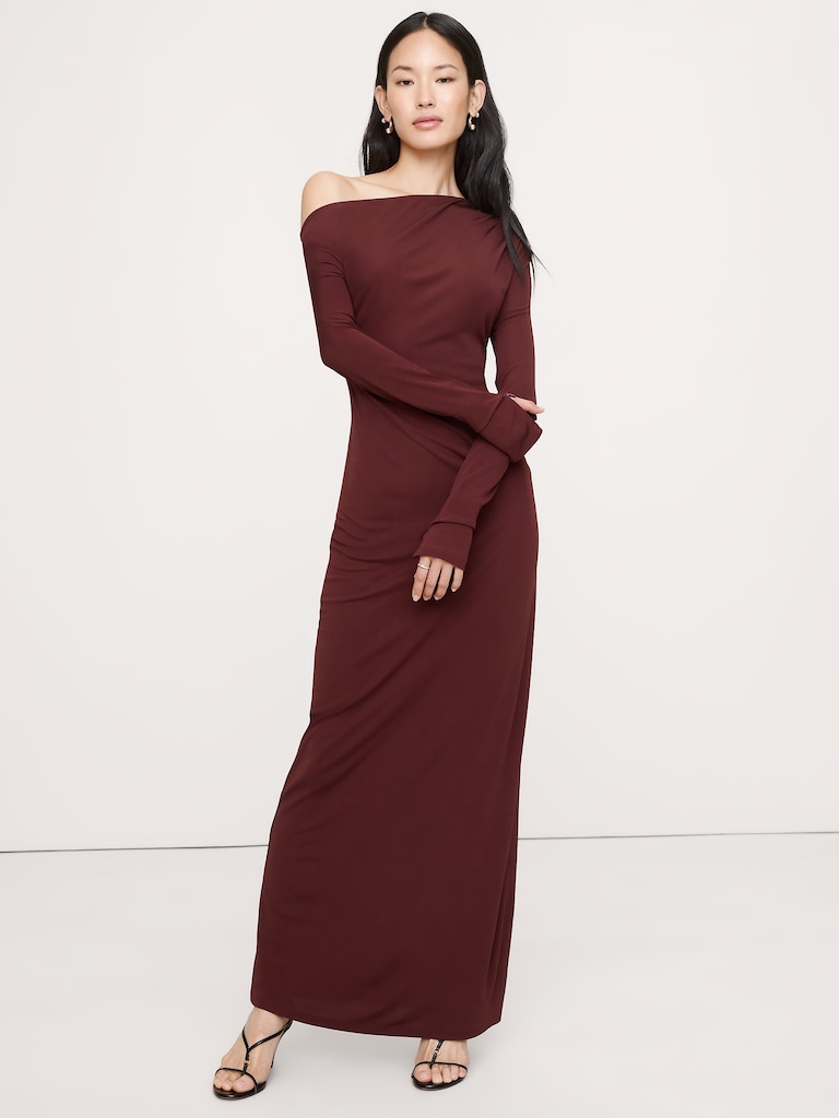 Matte Jersey Open Back Maxi Dress