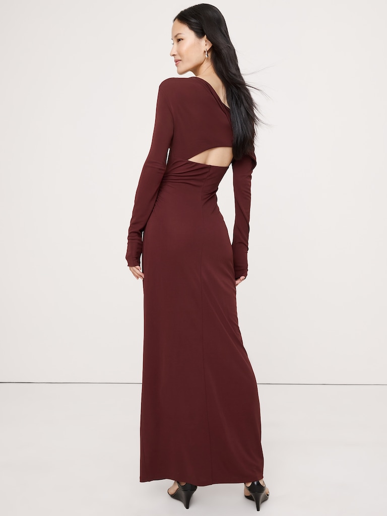 Matte Jersey Open Back Maxi Dress