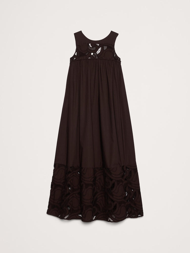 Embroidered Cotton Poplin Maxi Dress
