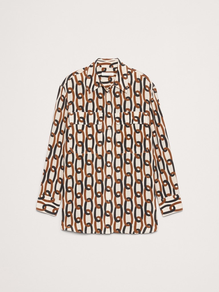 Oversized Matte Silk Utility Shirt