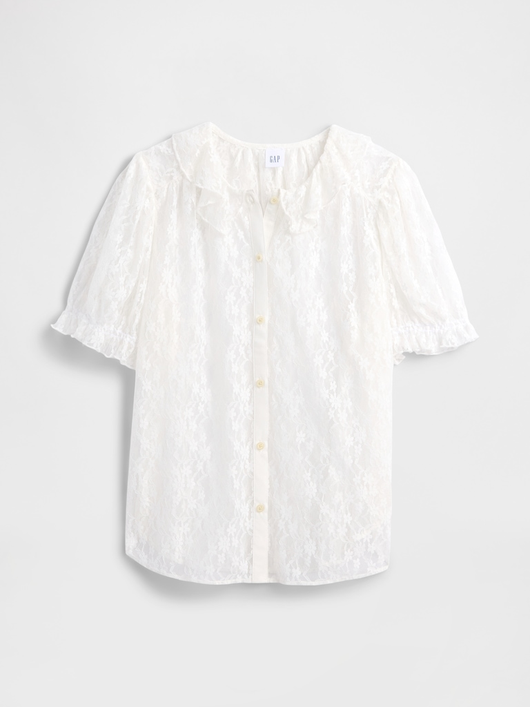 Lace Puff Sleeve Top
