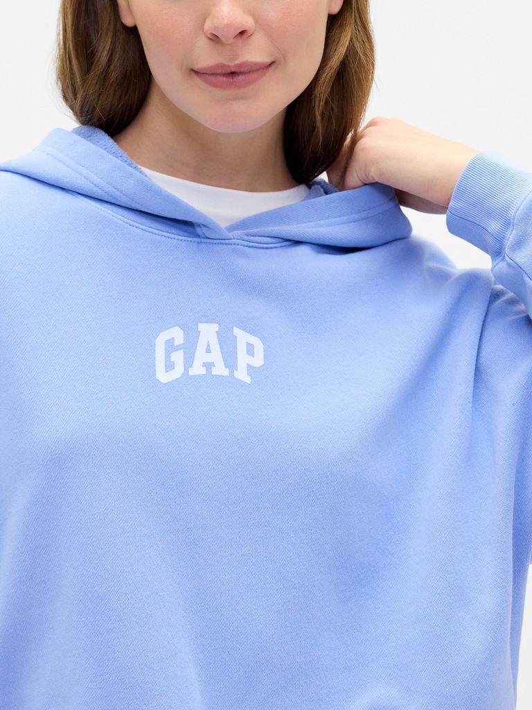 Relaxed Gap Mini-Logo Cropped Hoodie